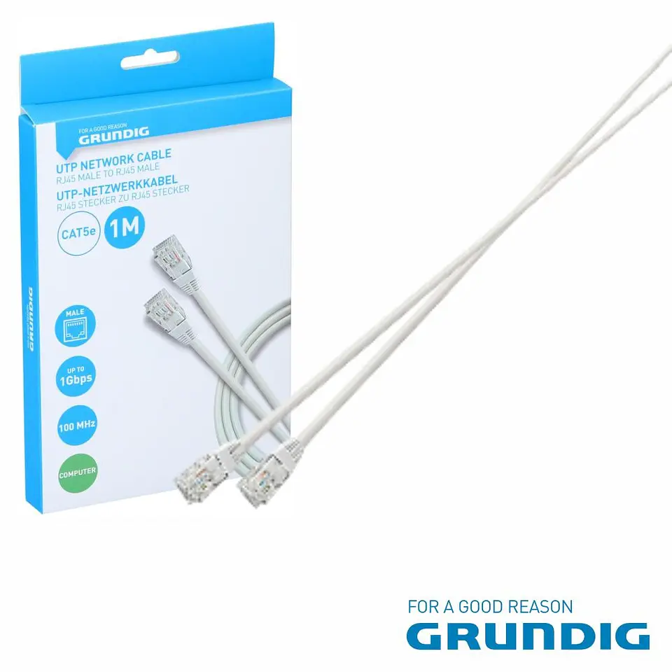 Cabo UTP CAT5E 1m Branco GRUNDIG 1