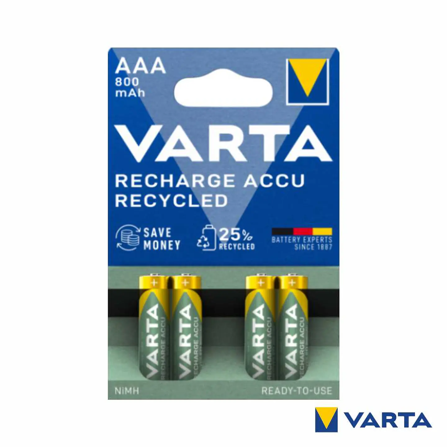 Pilha Recarregável AAA 1.2V 800mAh 4x Blister VARTA 1