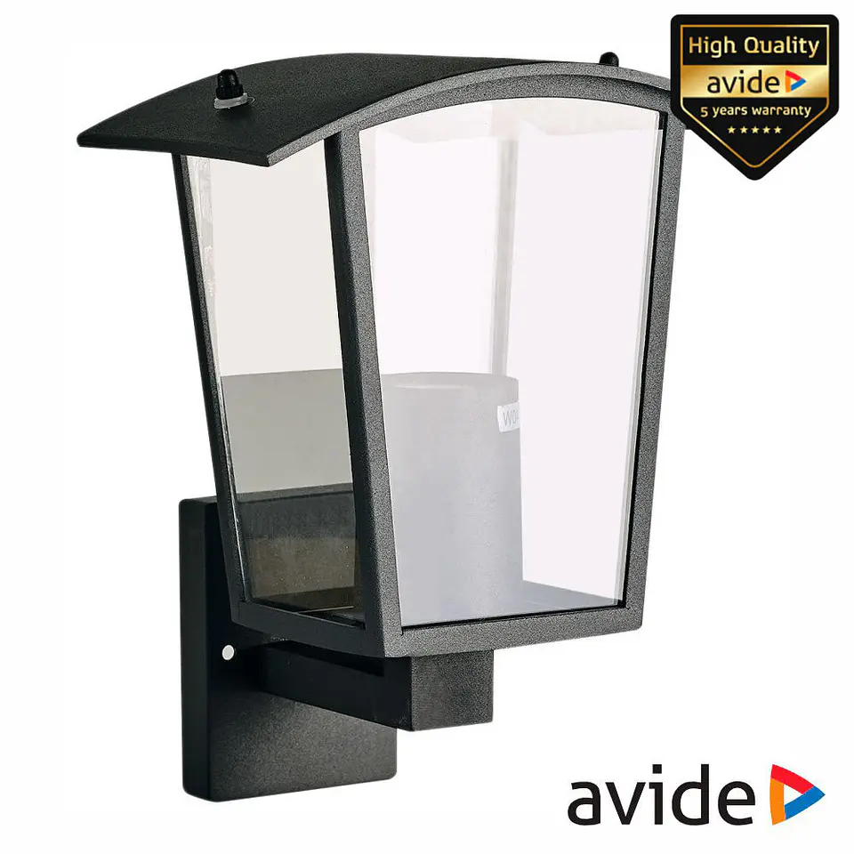 Candeeiro Parede 1xE27 Preto IP44 AVIDE 1