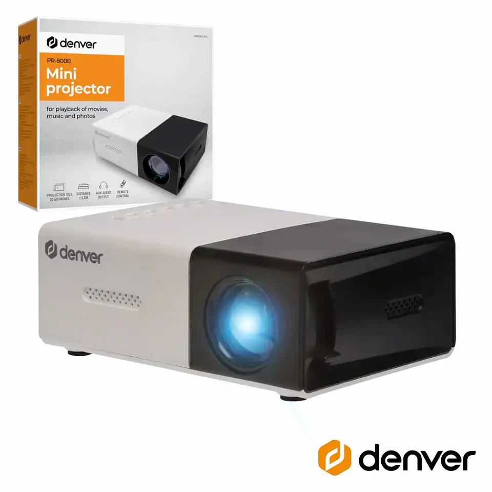 Vídeo Projetor FHD c/ HDMI/USB-C/MicroSD DENVER 1