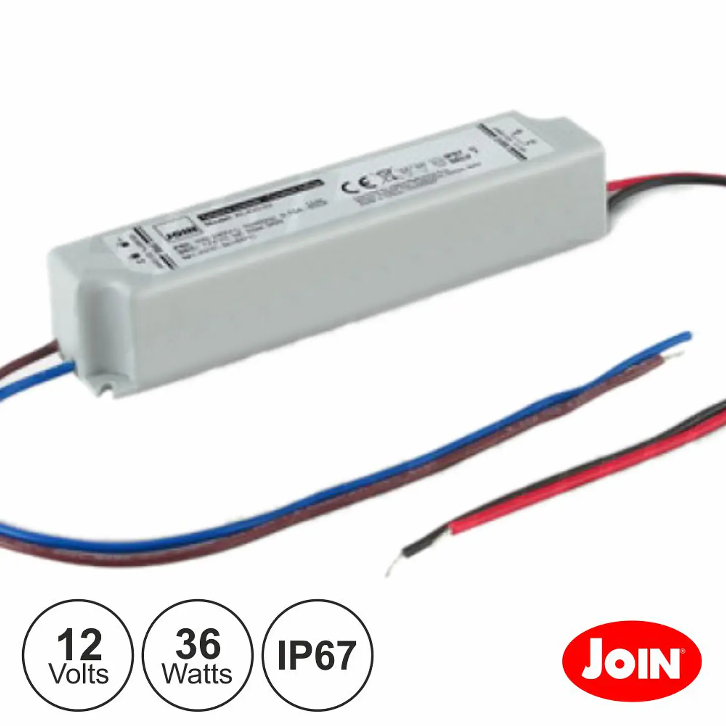 FONTE DE ALIMENTAÇÃO ESTANQUE 12V 3A 36W IP67 JOIN 1