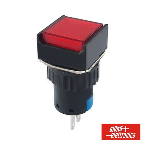 COMUTADOR PULSADOR QUADRADO 230V 1 NA 1 NF VERMELHO UNIPO