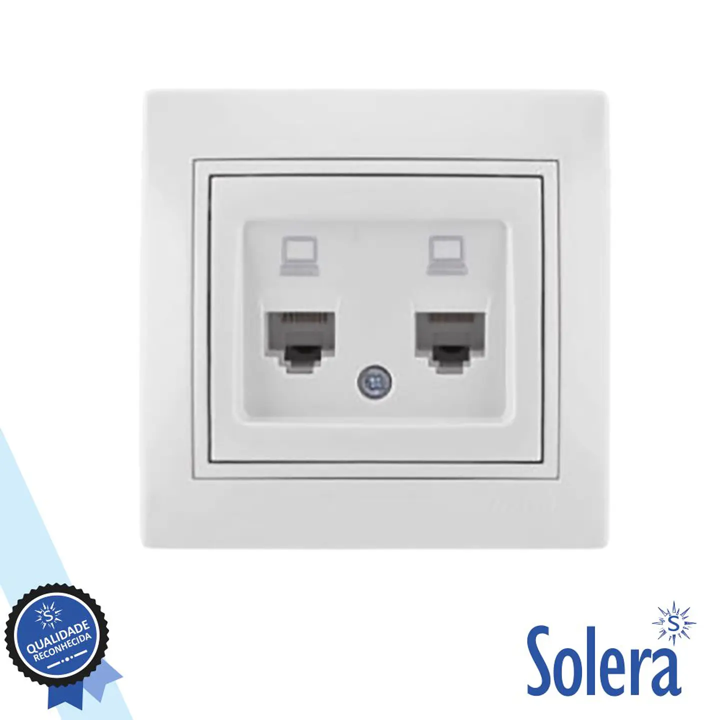 Tomada de Encastrar RJ45 C/ 2 Saídas SOLERA 1