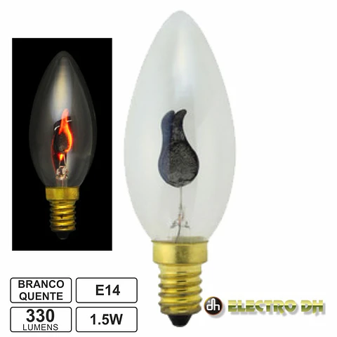LÂMPADA E14 1.5W 230V EFEITO CHAMA 330LM