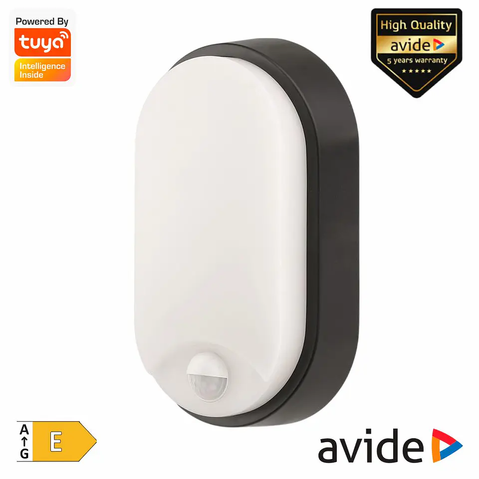 Aplique LED Oval CCT 14W 1700lm IP65 PIR AVIDE 1