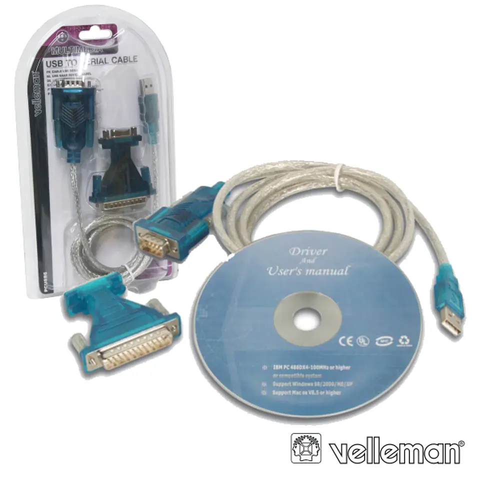 CABO ADAPTADOR USB / PORTA SERIE 1M VELLEMAN 1