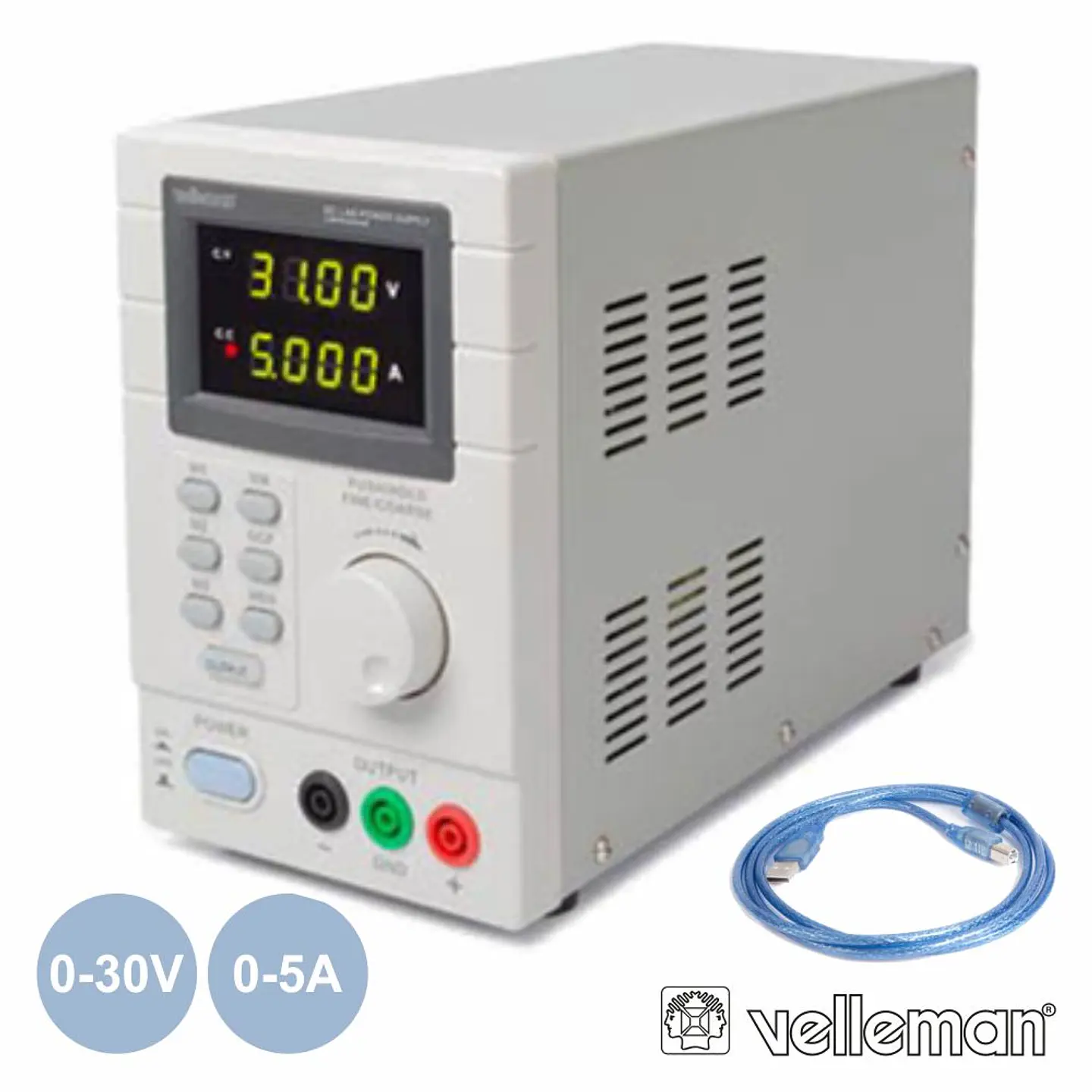 FONTE DE ALIMENTAÇÃO DIGITAL 0-30V / 0-5A CABO USB P/ PC 1