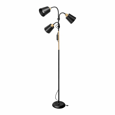 Candeeiro de Pé 3xE27 3x18W 192cm Preto VIRONE