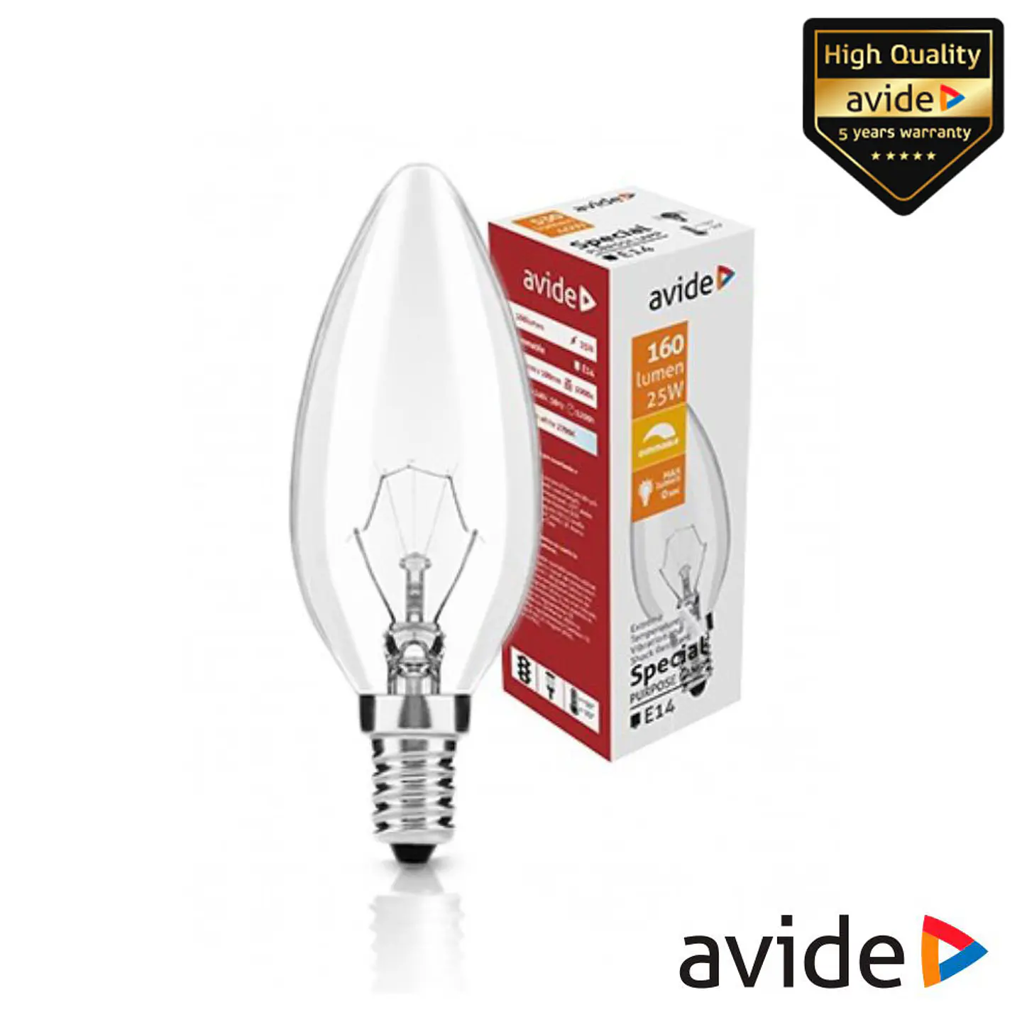 Lâmpada E14 25W LED Vela 2700K 160lm AVIDE 1