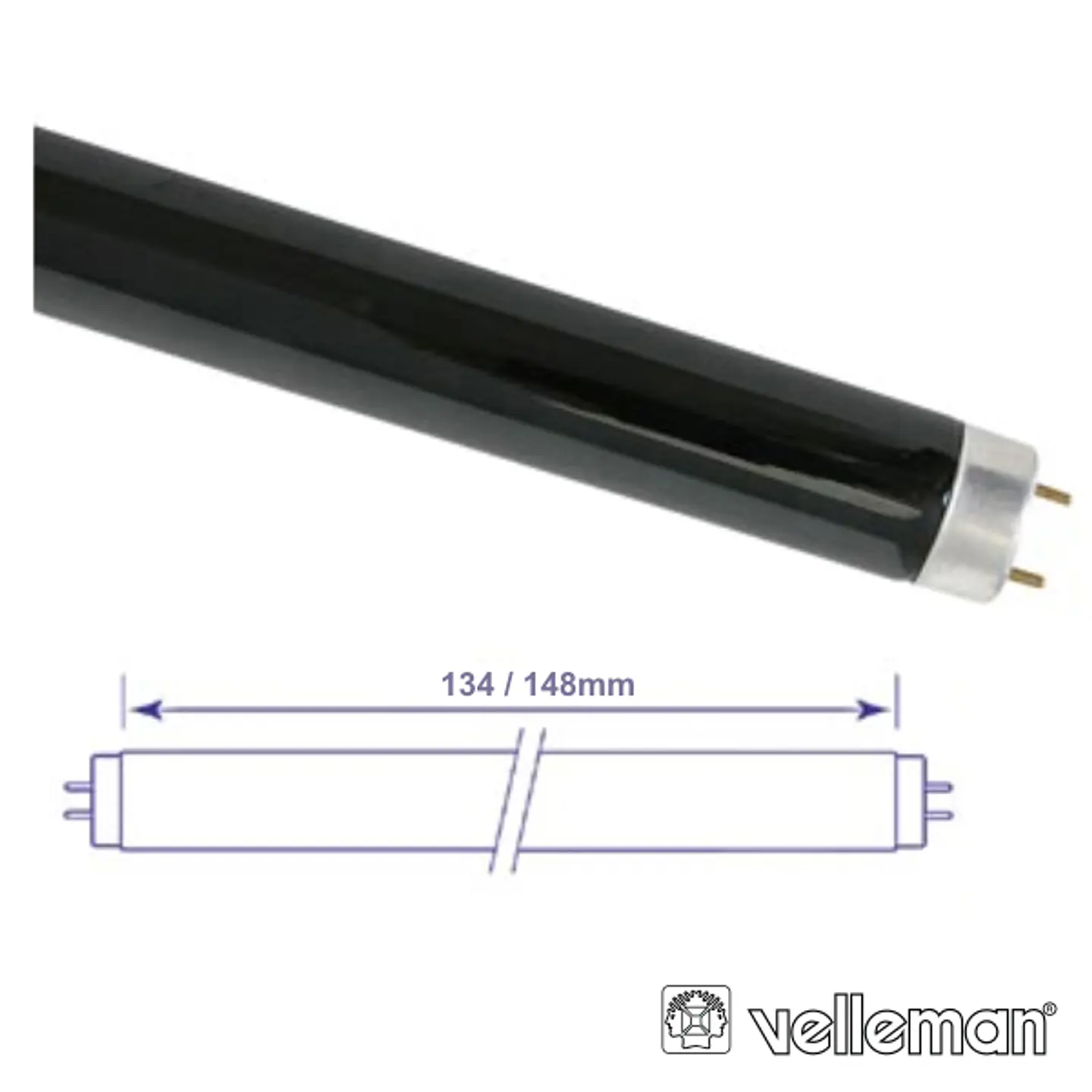 LÂMPADA TUBULAR 4W 230V FLUORESCENTE UV VELLEMAN 1
