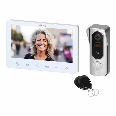 Vídeo Porteiro 7" FullHD Tátil WIFI C/ RFID VIRONE