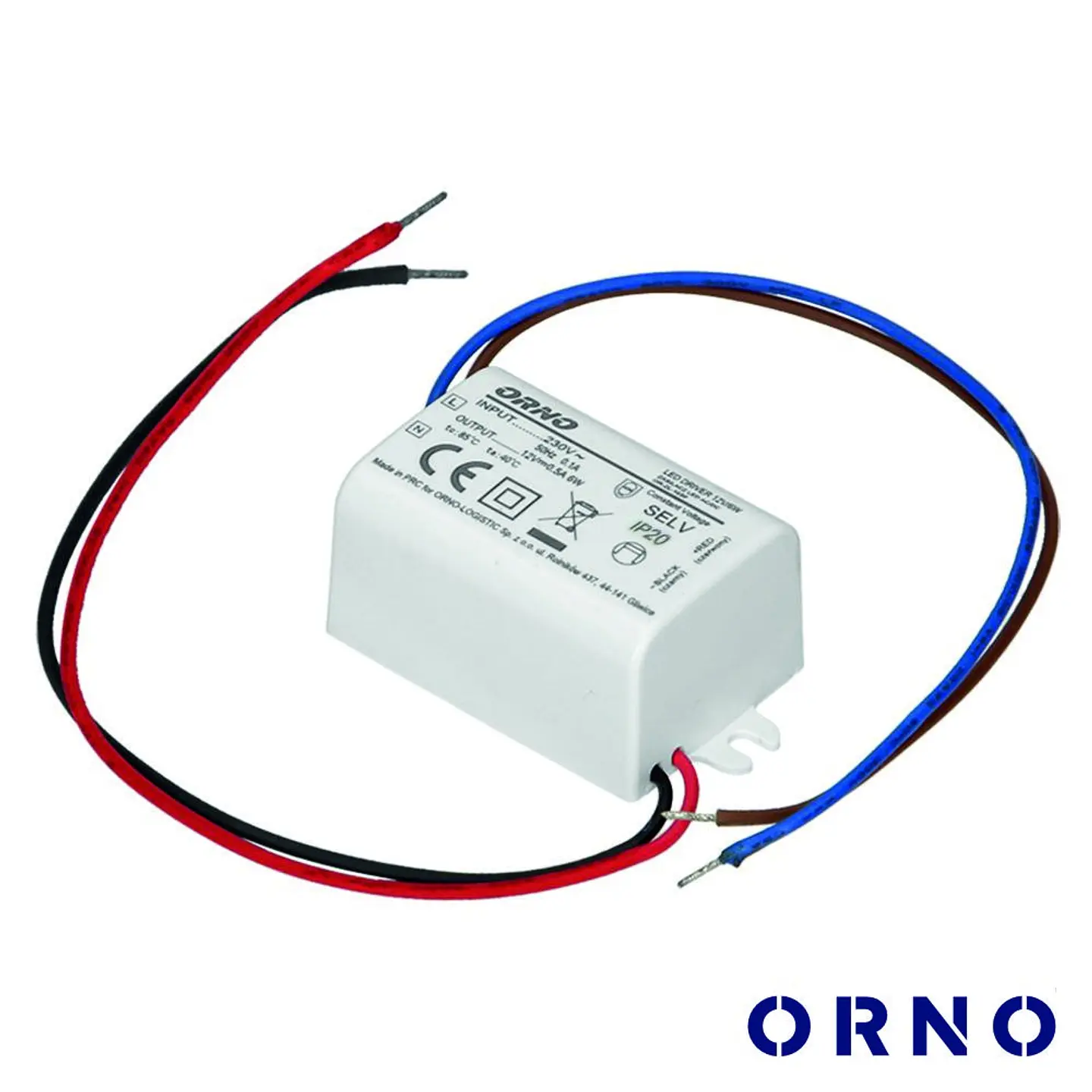 Fonte de Alimentação Fixa 0.5A 6W 12V ORNO 1