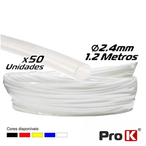 TUBO MANGA TERMORETRÁCTIL 2.4MM 1.2M 50X TRANSPARENTE PROK
