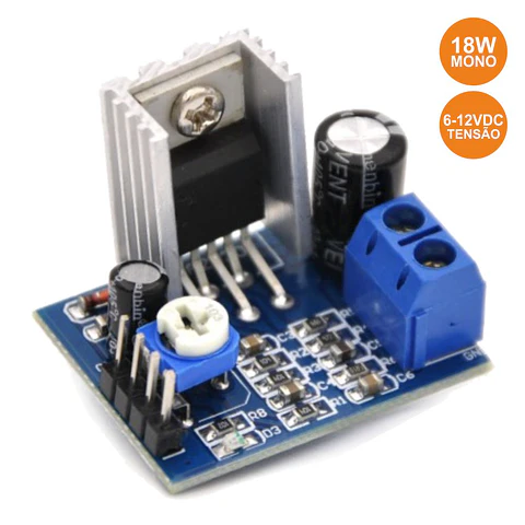 KIT MÓDULO AMPLIFICADOR 18W MONO 6-12V