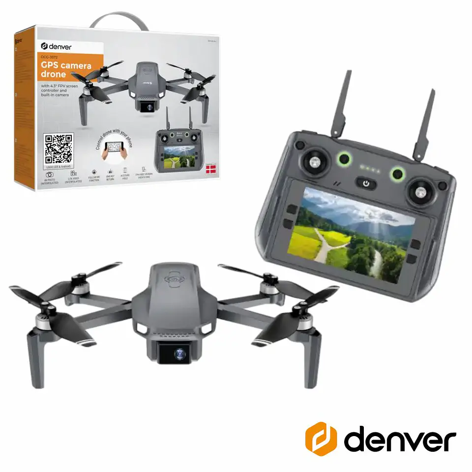 Drone GPS Dobrável C/ Câmara FPV Wi-Fi E Brushless DENVER 1