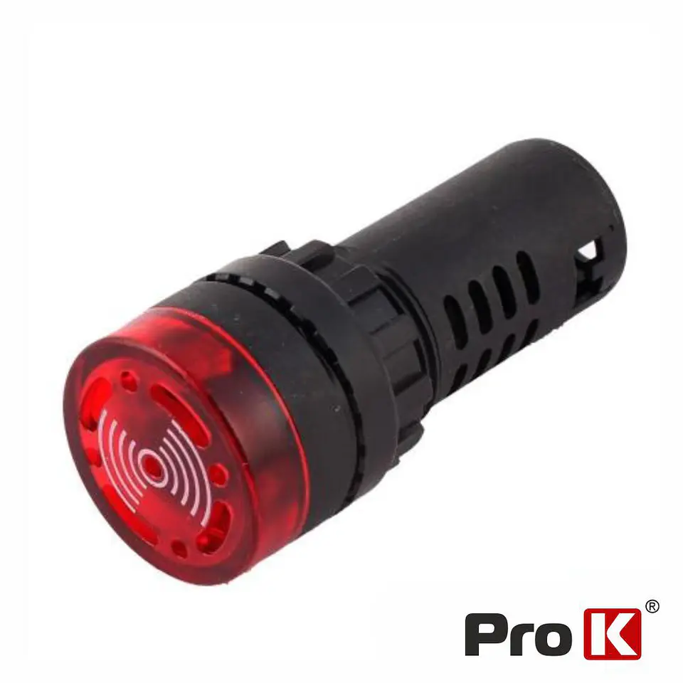Luz Piloto Redondo De Painel 22mm 12V C/ Besouro Vermelho 1
