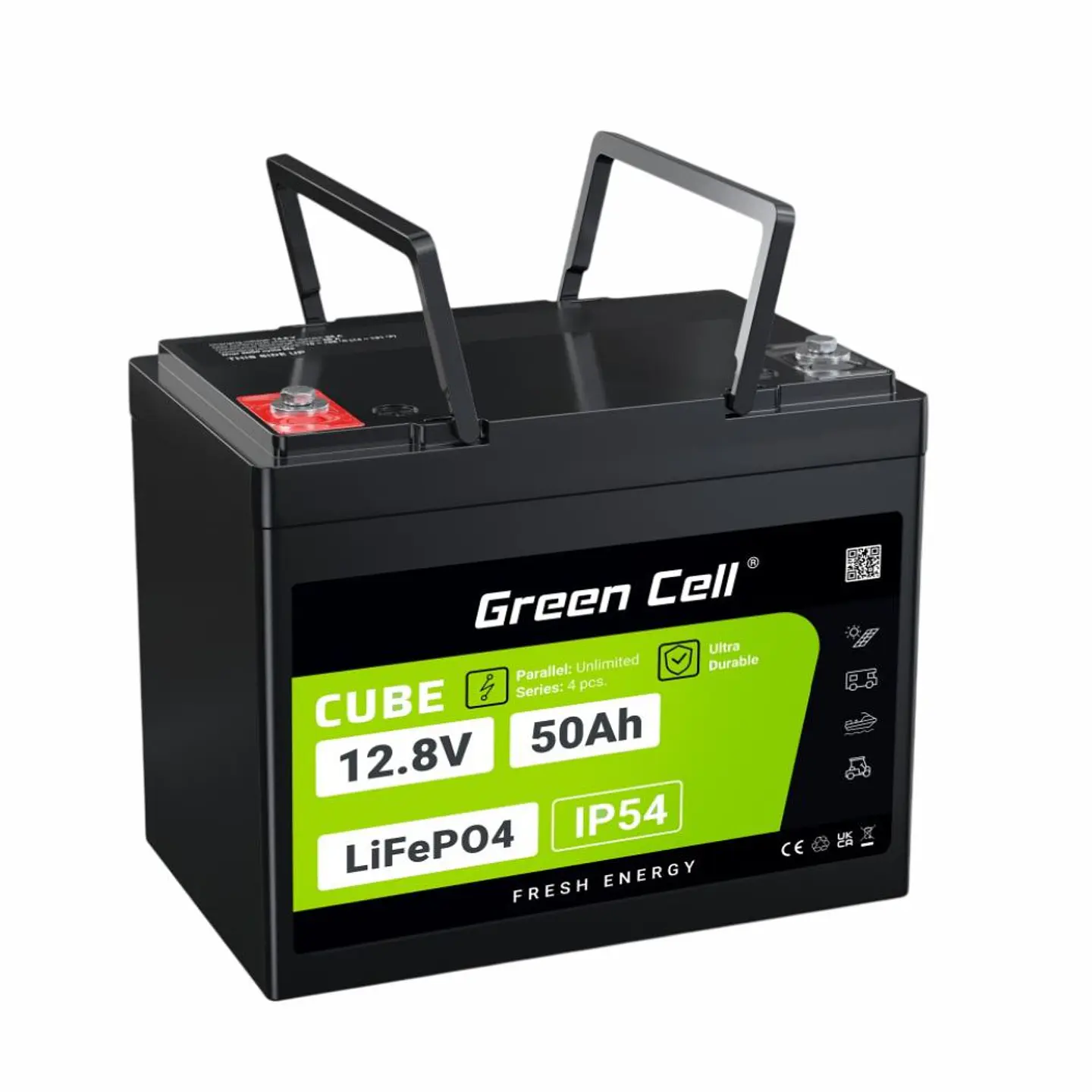 Bateria de Lítio LiFePO4 50A 12.8V GREEN CELL 1