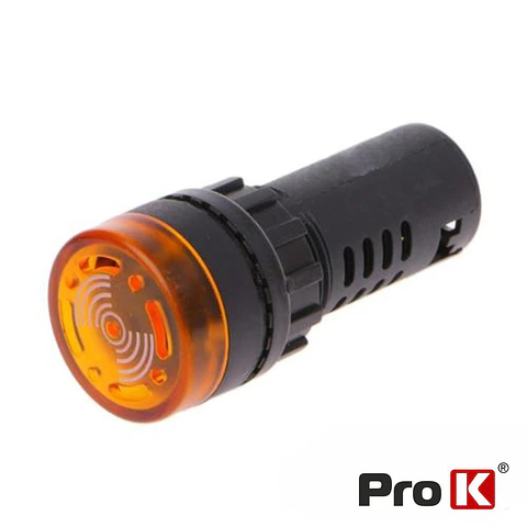 Luz Piloto Redondo De Painel 22mm 220V C/ Besouro Laranja