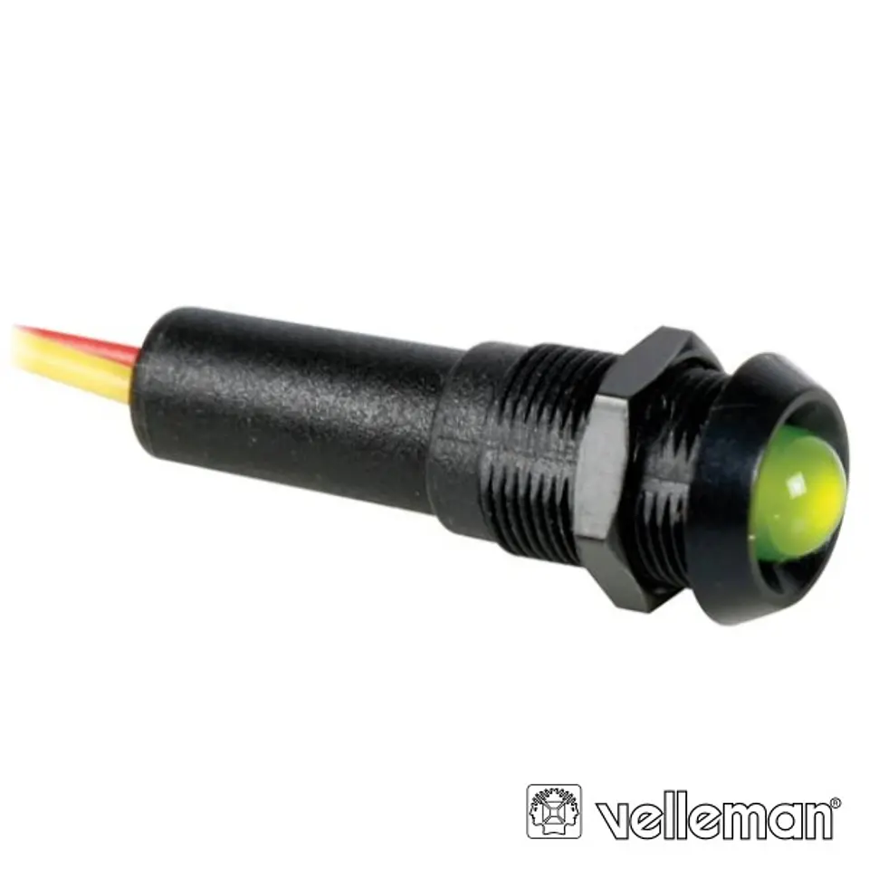 LED PILOTO AMARELO CAIXA PRETA 24V VELLEMAN 1