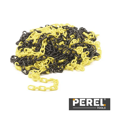 Corrente Plástica Amarela/Preta - 25M PEREL