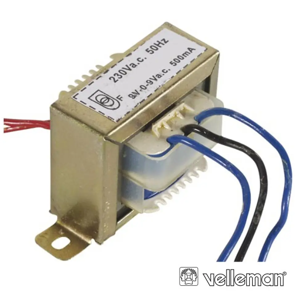 TRANSFORMADOR 9VA 2X9V VELLEMAN 1