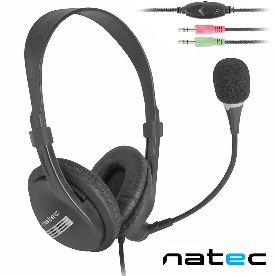 Auriculares C/ Fios E Microfone Preto NATEC 1