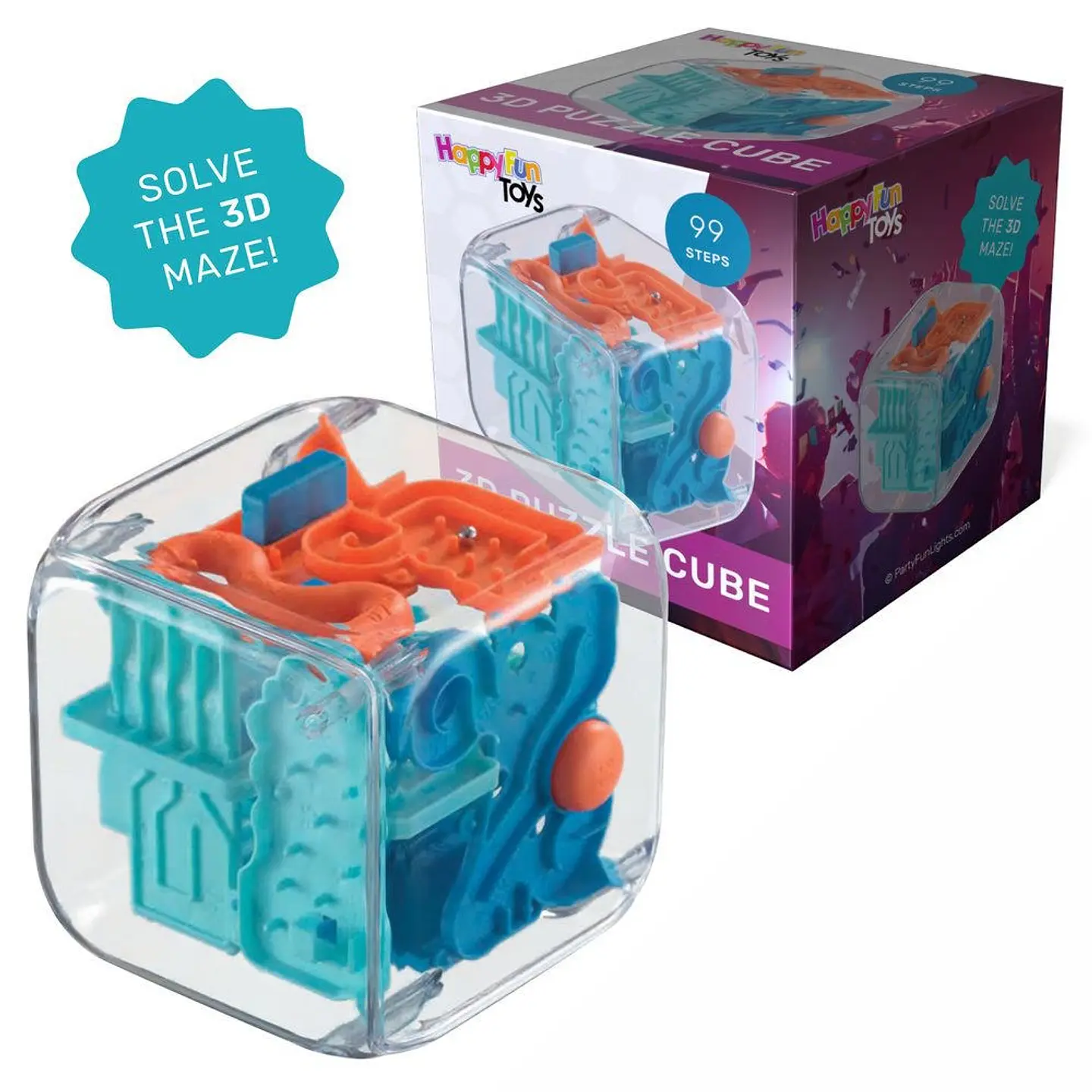 Puzzle 3D C/ Labirinto Em Forma de Cubo HAPPYFUN 1