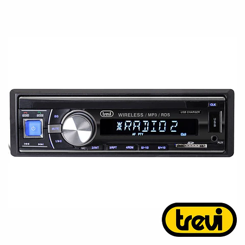 Auto-Rádio FM Mp3 4x7.5W C/ BT/RDS/AUX/USB/DAB TREVI