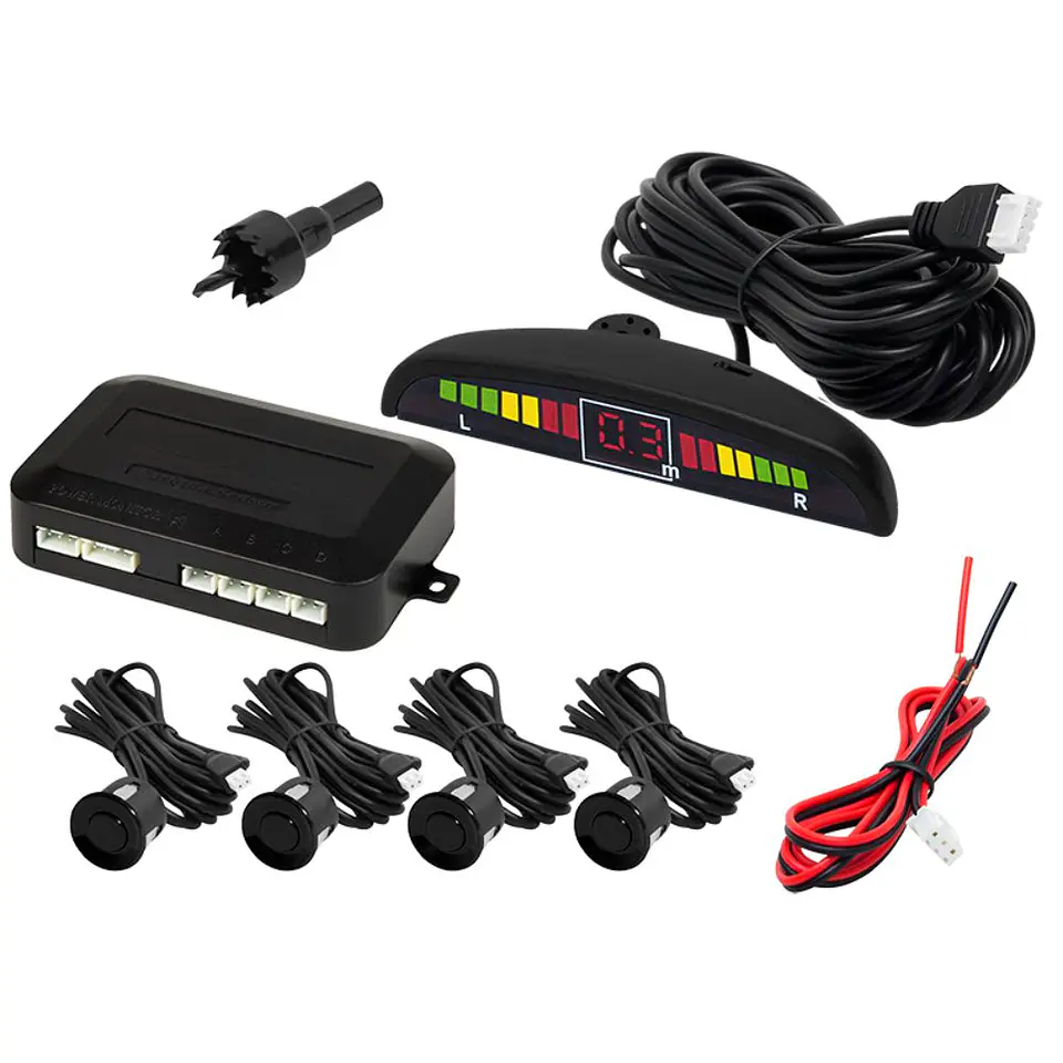 Kit de Estacionamento C/ 4 Sensores Preto E Visor 1