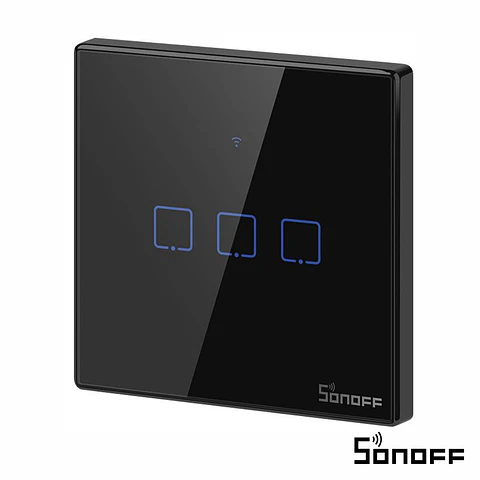 Interruptor Parede Tátil Triplo WiFi+RF 3 Gang SONOFF