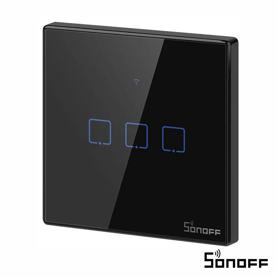 Interruptor Parede Tátil Triplo WiFi+RF 3 Gang SONOFF 1