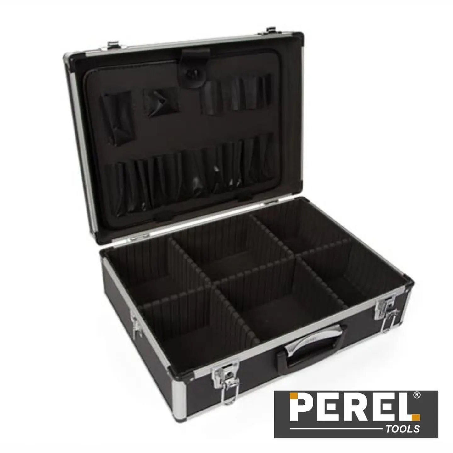Mala Transporte Ferramentas Preta 455x330x152mm Perel 1