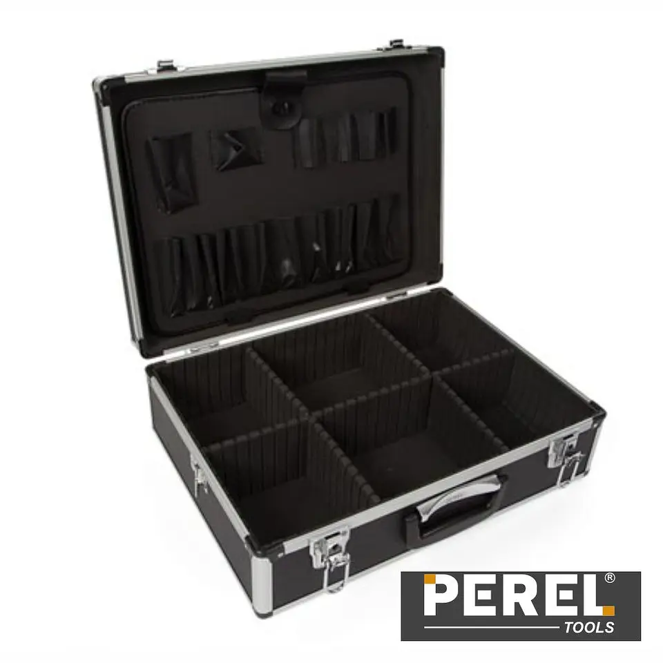 Mala Transporte Ferramentas Preta 455x330x152mm Perel 1