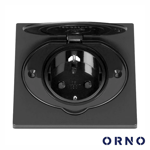 Tomada Encastrar 1x Schuko IP55 3680W Preta VIRONE