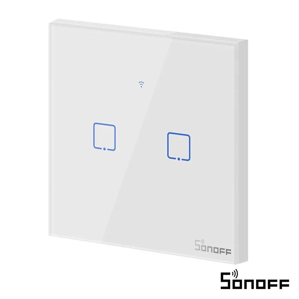 Interruptor Parede Tátil Duplo WiFi 2 Gang SONOFF 1