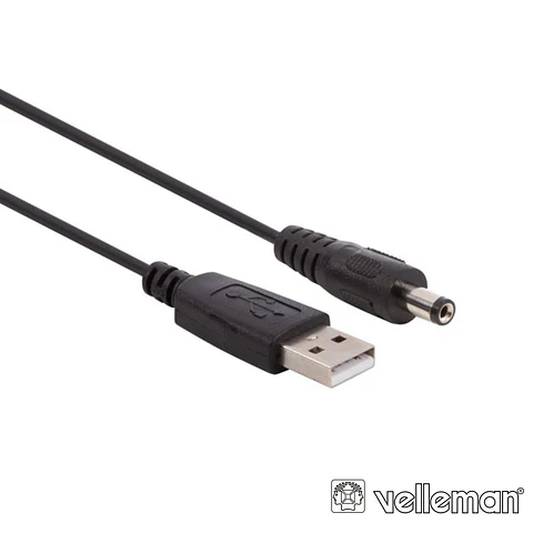 Cabo Alimentação USB-A 2.0 / DC 2.1x5.5mm VELLEMAN