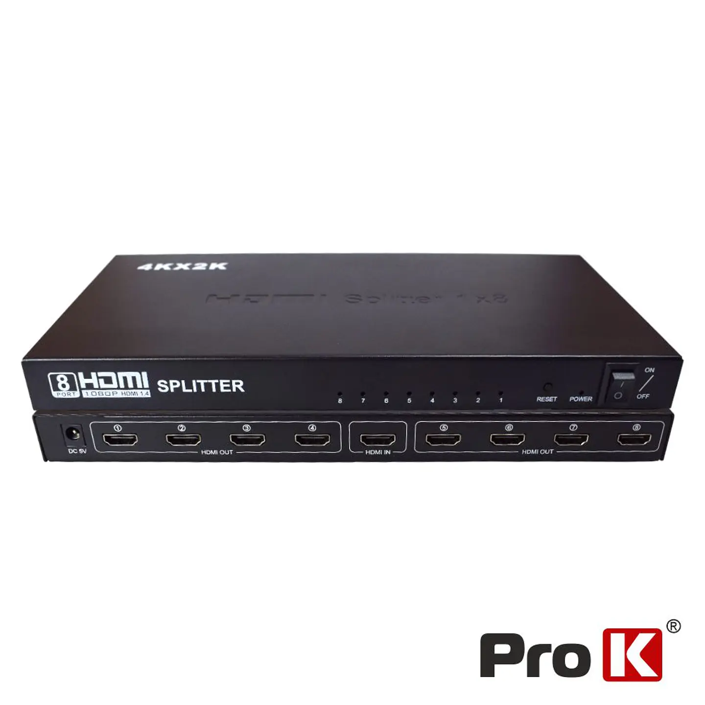 Distribuidor Hdmi Amplificado 1 Entrada 8 Saídas 4K PROK 1
