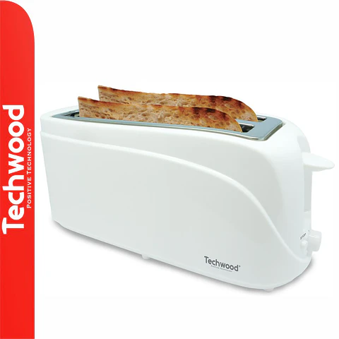 Torradeira 2 Ranhuras Compridas 1300W Branca TECHWOOD