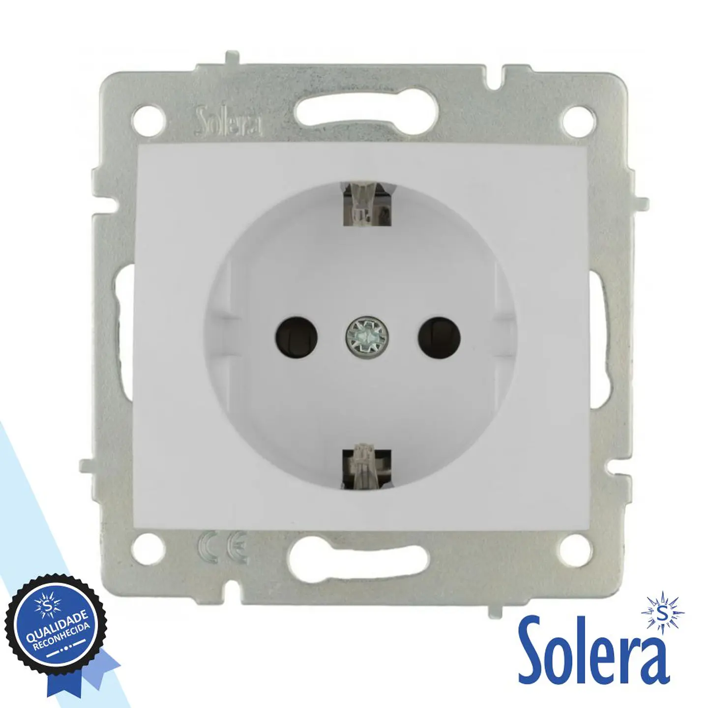 Tomada Elétrica Encastrar C/ Terra Sem Moldura SOLERA 1