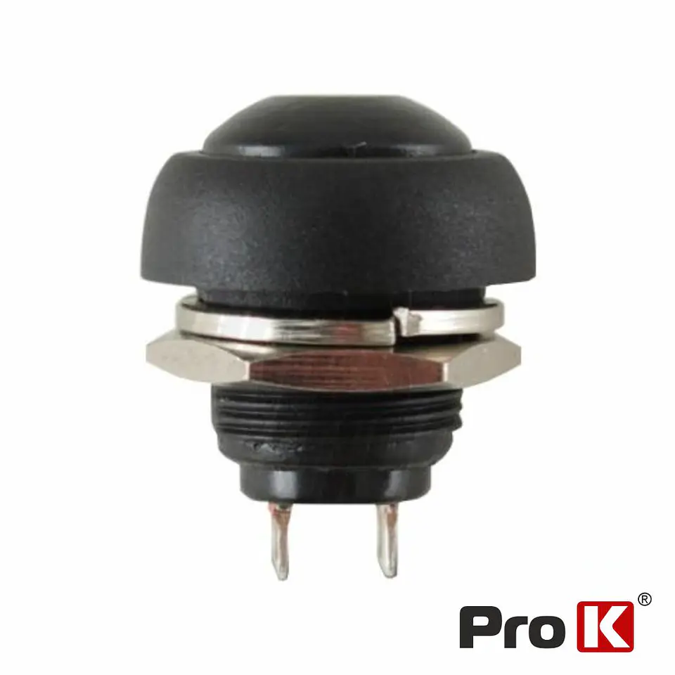 INTERRUPTOR PRESSÃO REDONDO 0.5A-250VAC PRETO 12MM IP65 1