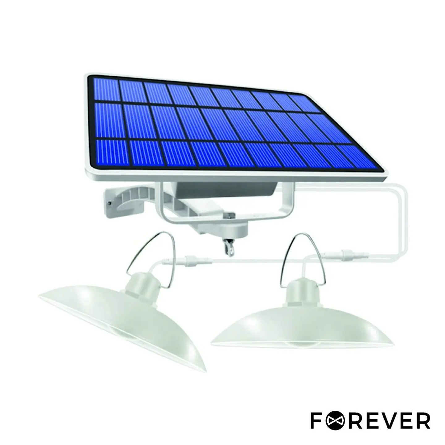 Conjunto de 2 Candeeiros 6W 520lm 4500K IP65 C/ Painel Solar 1