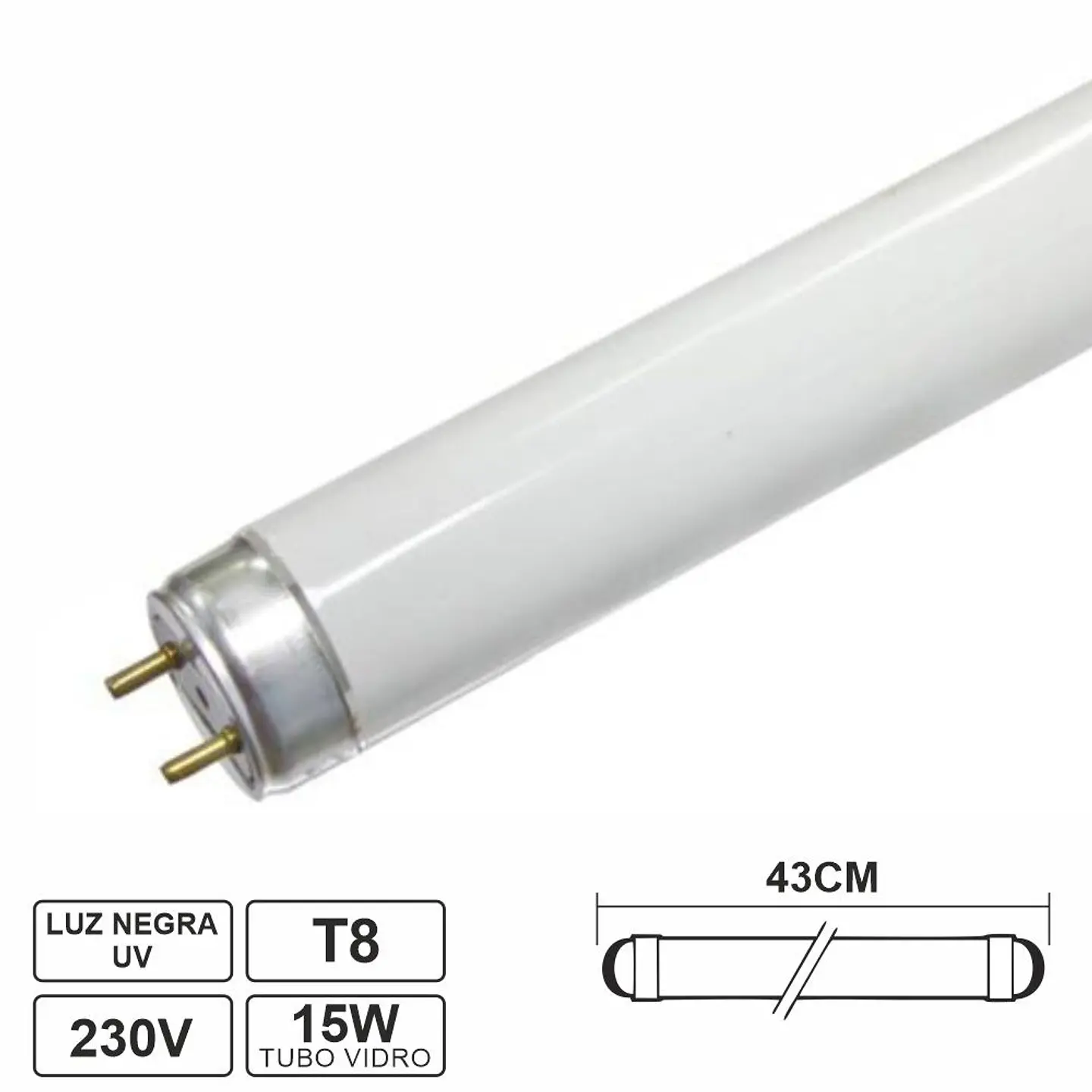 Lâmpada Tubular T8 15W 43cm Fluorescente UV P/ Matar Insetos 1