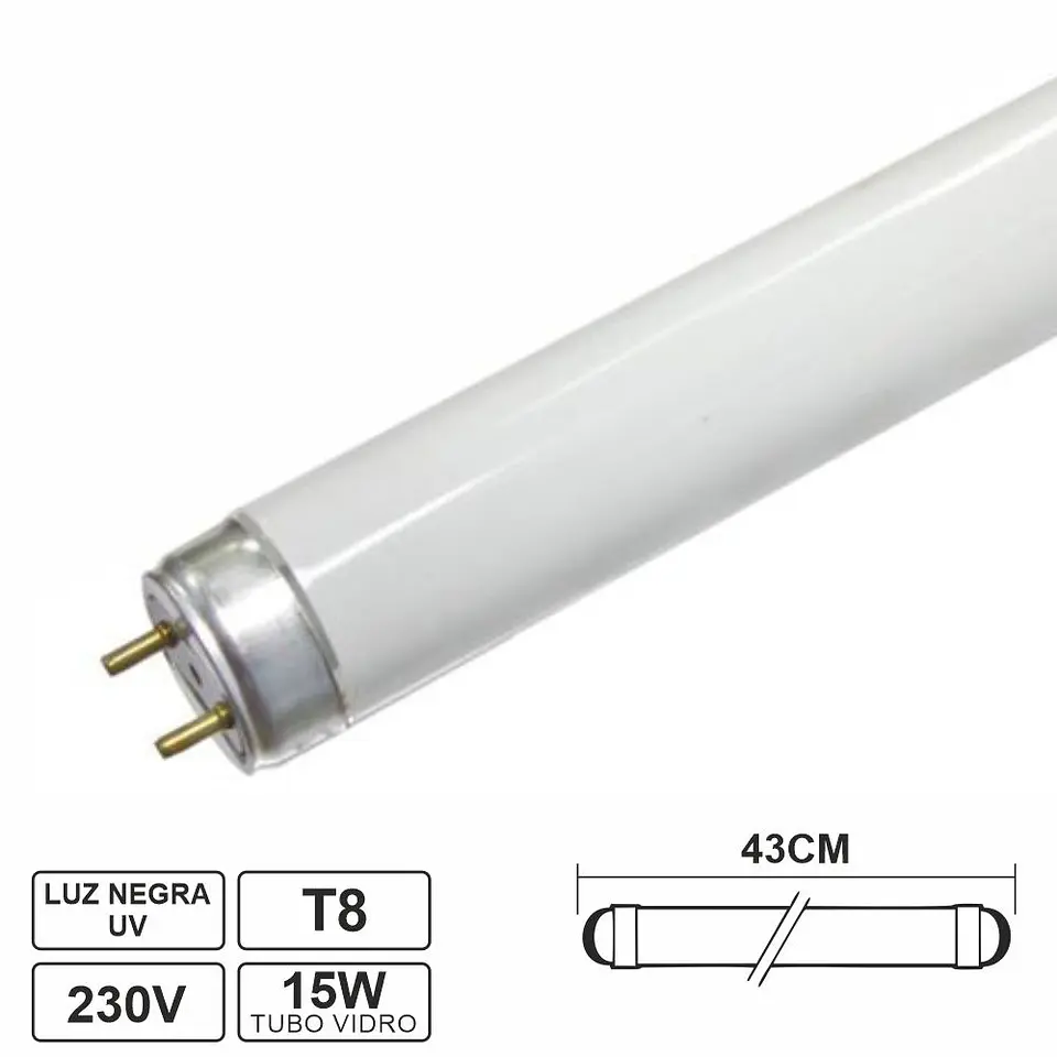 Lâmpada Tubular T8 15W 43cm Fluorescente UV P/ Matar Insetos 1