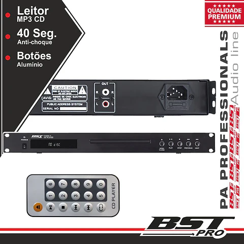 LEITOR CD 19" 1U BSTPRO
