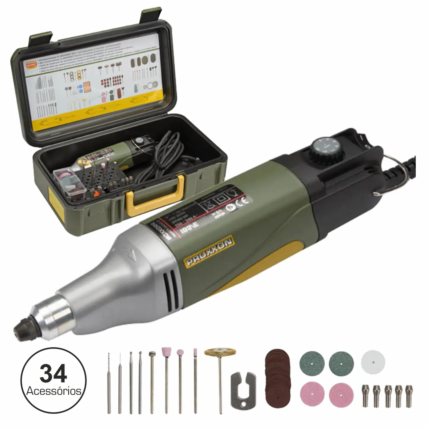 BERBEQUIM PRECISÃO ELÉCTRICO IBS/E C/ 32 ACESSÓRIOS PROXXON 1