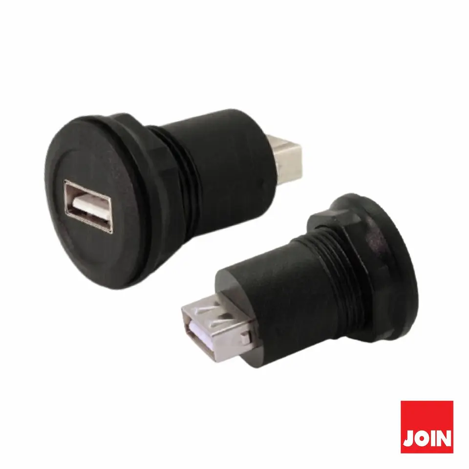 Ficha Adaptadora USB-A Fêmea / Fêmea Painel JOIN 1
