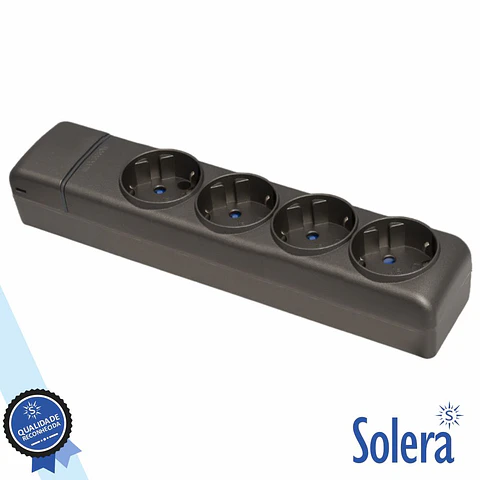 Extensão Elétrica 4x Schuko Preto SOLERA