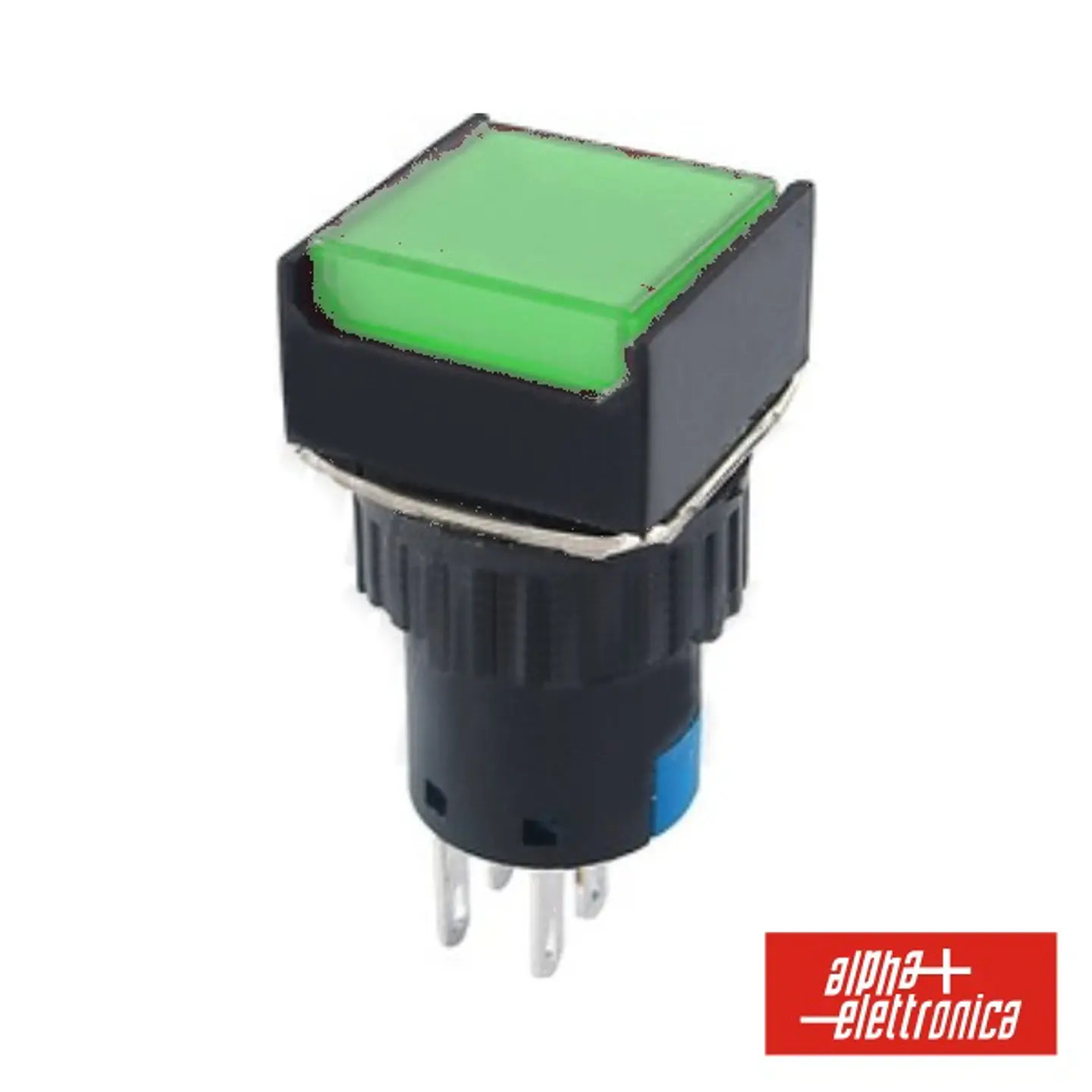 COMUTADOR PULSADOR QUADRADO 230V 2 NA 2 NF VERDE BIPOLAR 1