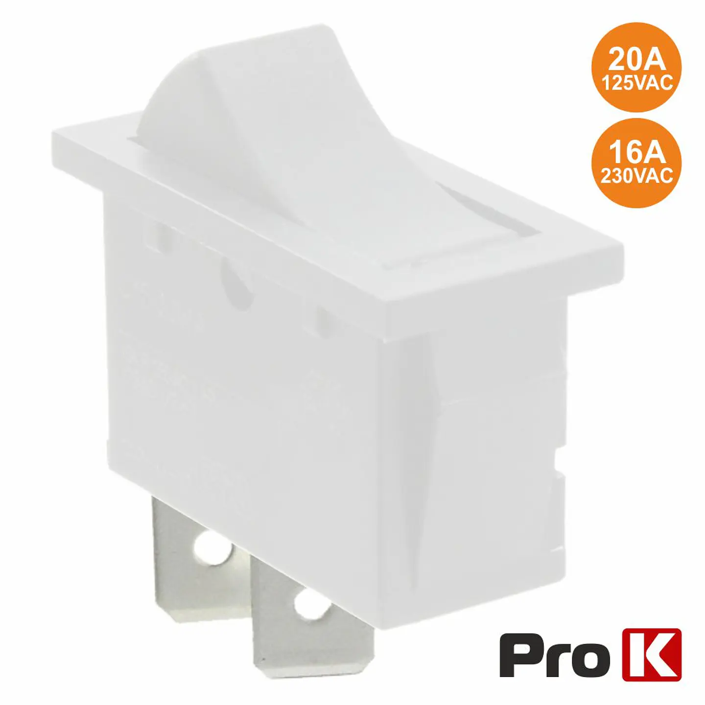INTERRUPTOR BASCULANTE 16A-250V ON-OFF BRANCO 1