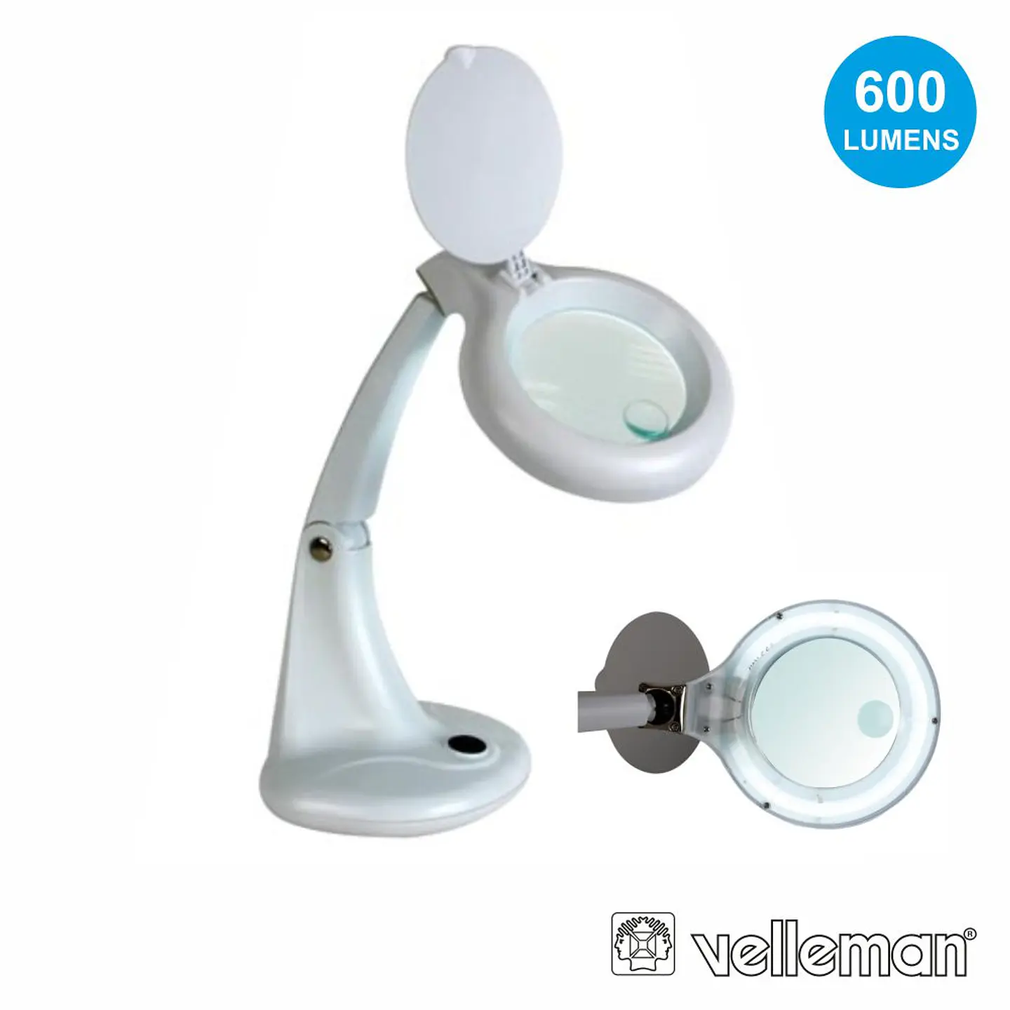 CANDEEIRO C/ LUPA SECRETÁRIA 3+12 DIOPTRIAS 12W BRANCO 1